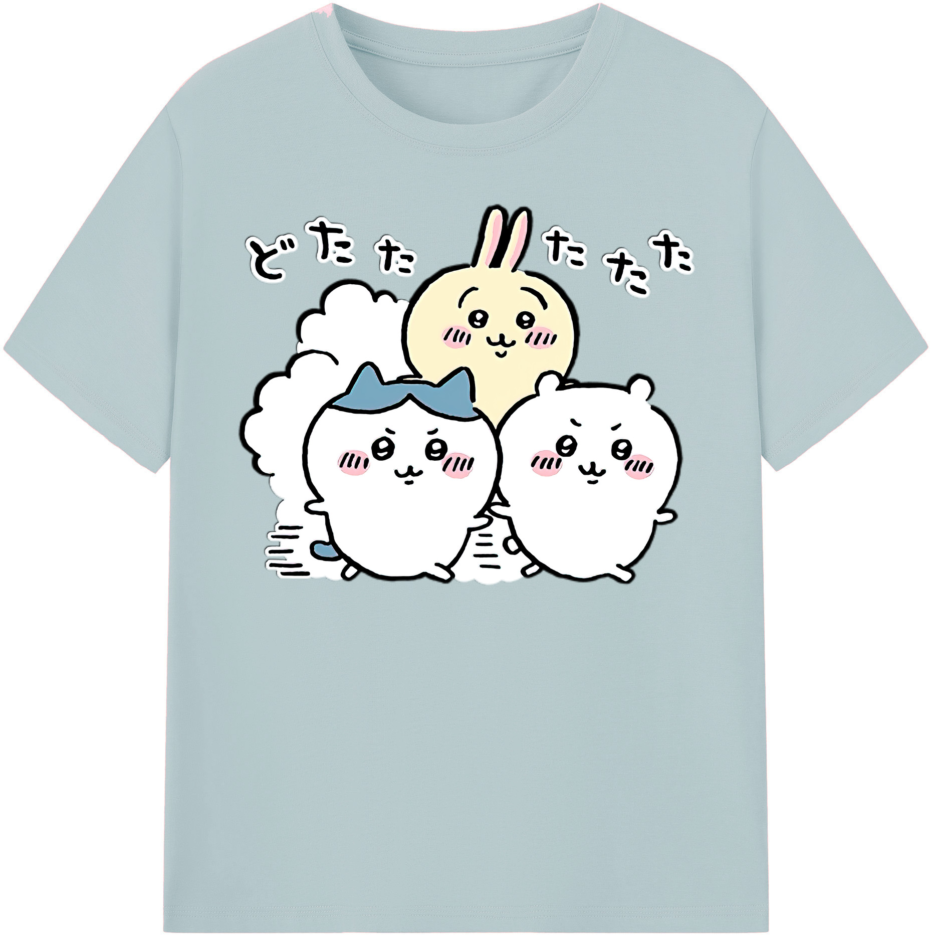 （画像用） ちいかわ ハチワレ Chii-kawa hachiware 綿100％半袖Tシャツ（フロントプリント）